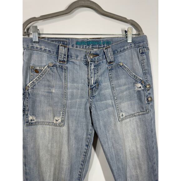 Abercombie and fitch Jeans Distressed Light Wash Y2K Preppy Casual Women Size 8 - Picture 1 of 10